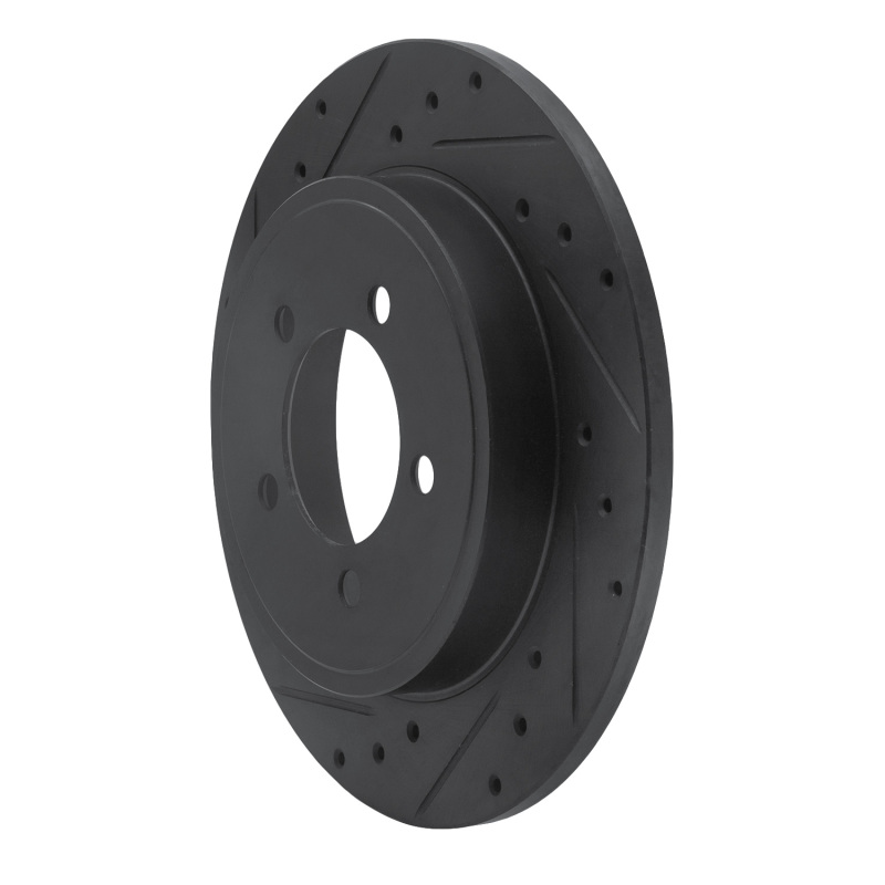 Ford Explorer Brake Rotor (1) - Rear Left - R1 Concepts - Drilled & Slotted - Black - `02-`10